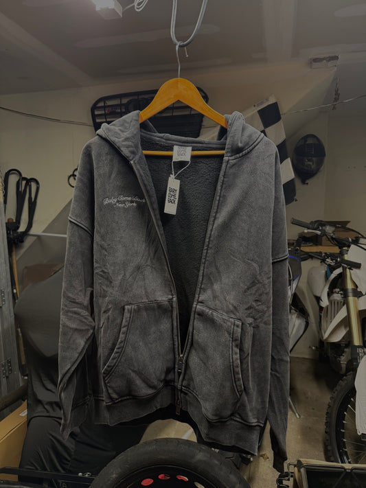 Black Embroidered Acid Wash CD Suit