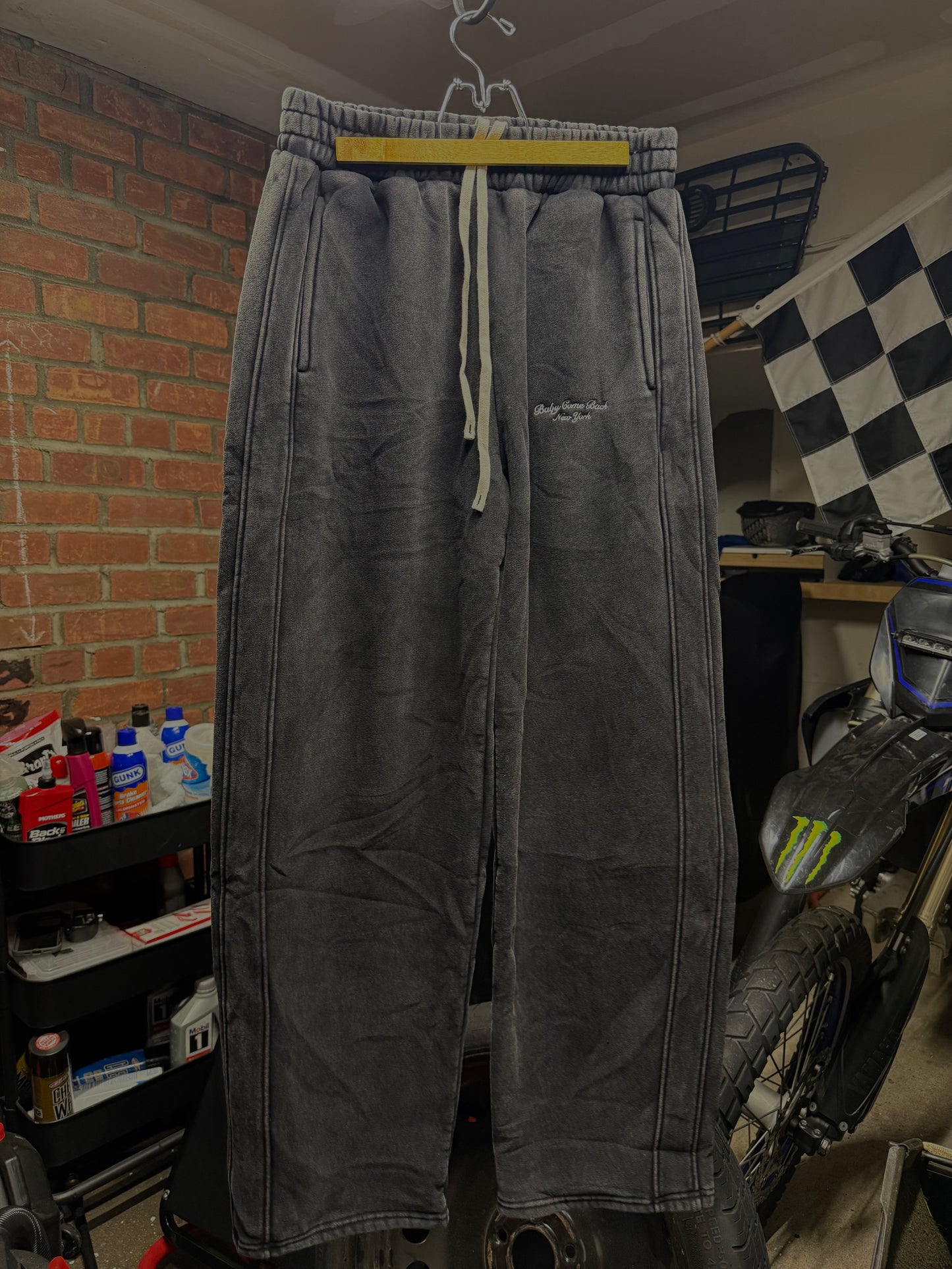 Black Embroidered Acid Wash CD Suit